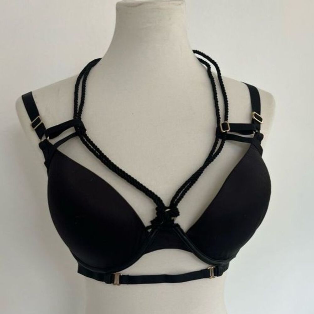 RARE Honey Birdette SHIBARI 2016 Black Rope Bondage Bra 36D